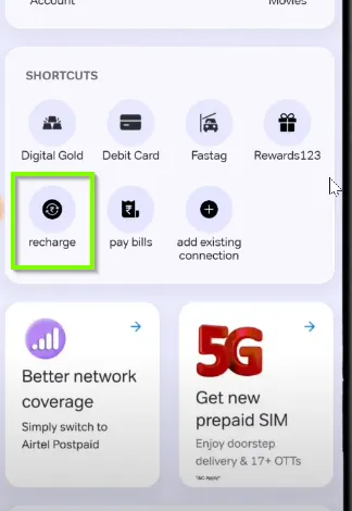Recharge  option