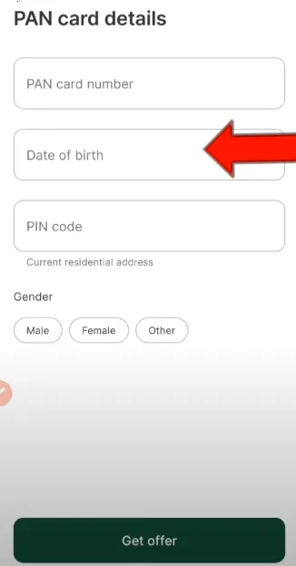 Add PAN and personal info for quick loan approval