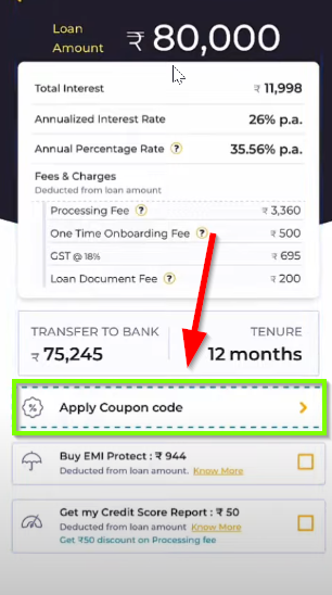 option of applying kreditbee loan coupon code 