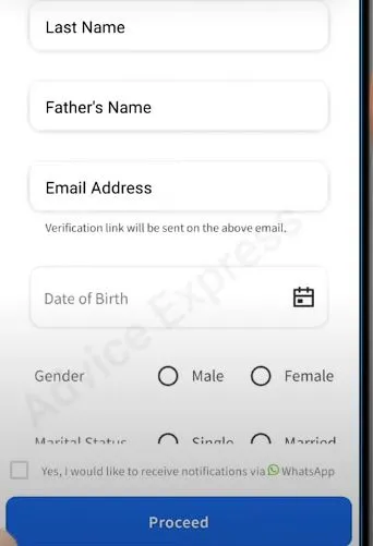 image of filling personal information